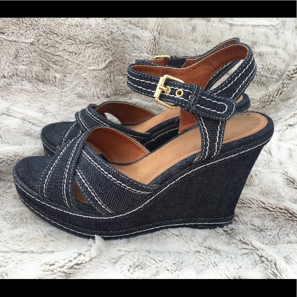 GAP Shoes - Cute GAP Denim wedge platform sandals Sz 6